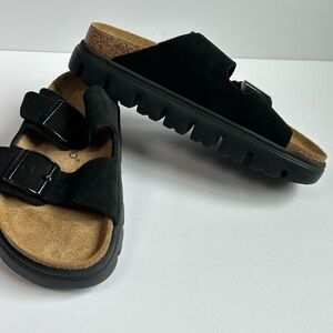 NWOT Birkenstock Papillio Black Suede Sandals